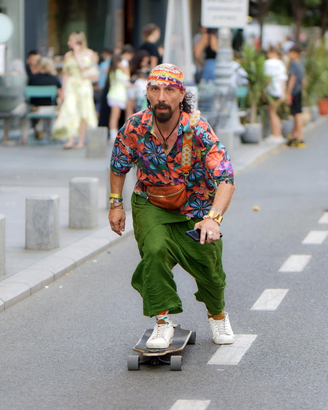 Man with skateboarder